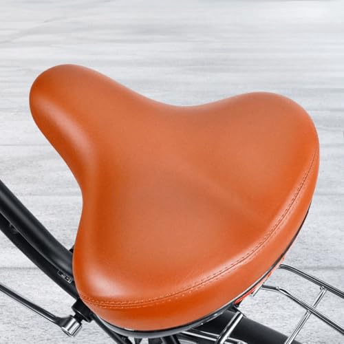 Fahrradsattel, Komfort-Gel-Sattel, ergonomischer breiter Fahrradsitz für Herren und Damen, weicher Memory-Schaum, für Mountainbikes, atmungsaktiv und wasserdicht(Orange) von pykaaiiu