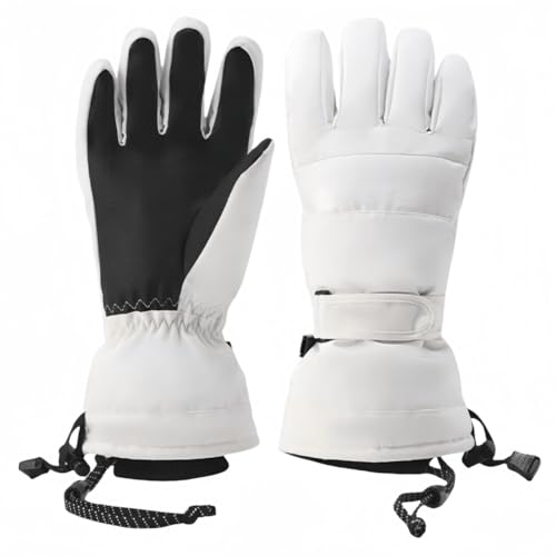 pykaaiiu Winterhandschuhe,-30°Skihandschuhe Wasserdicht Warme Touchscreen Handschuhe,Winddicht Fahrradhandschuhe Herren Damen fur Skifahren,Wandern,Radfahren,Motorradfahren(Weiß,XL) von pykaaiiu