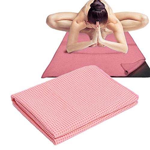 Yogatuch rutschfest Yoga Handtuch rutschfest Matte Handtuch für die Übung Handtuch für Yoga Mat Rutschfestes Trainingsmattenhandtuch pink,- von pzcvo