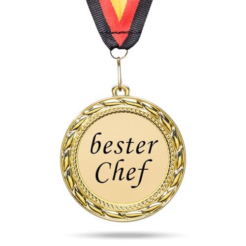 andSmile Medaille mit Gravur - Bester Chef - Orden aus hochwertigem Metall - Geschenke für den Chef - Geschenk zum Geburtstag, Abschied von andSmile