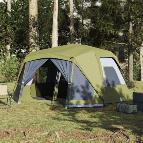 qohoio Campingzelt 10 Personen Camping Zelt Camping Tent Camping ZubehöR Zelt Grün 443x437x229 cm von qohoio