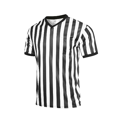 redgino Herren Schiedsrichter Shirt Frauen Schwarz & Weiß Streifen Fußball Fußball Basketball Schiedsrichter Trikot… von redgino