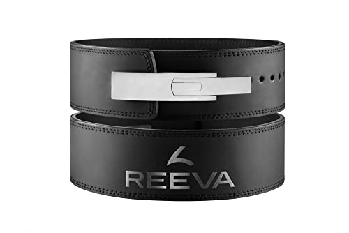 Reeva Schwarzes Gewichthebergürtel mit Edelstahlschnalle, XL von reeva