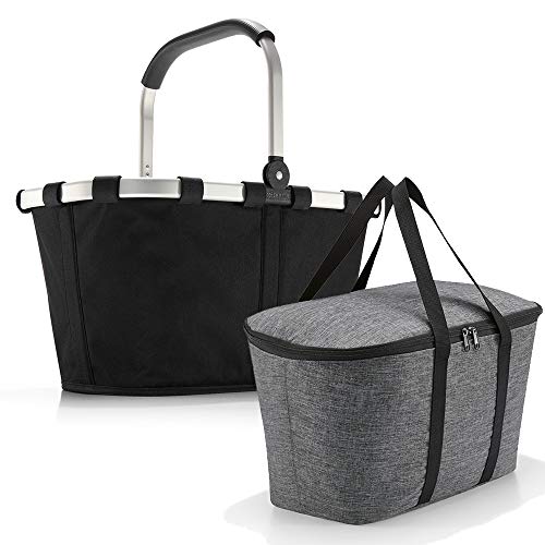 reisenthel carrybag mit coolerbag Einkaufkorb Einkaufstasche Isobag Isotasche Kühltasche Kühlkorb (Black + Twist Silver) von reisenthel gilching