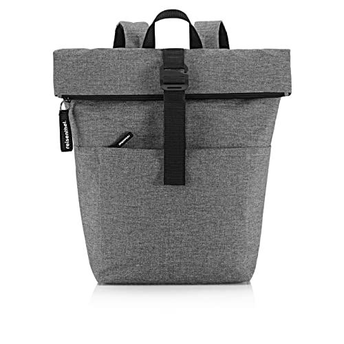 reisenthel rolltop backpack - urbaner und stylischer Rucksack, modernes Design, geräumiger Rucksack für Freizeit, Arbeitsweg und City-Trip, Couleur:twist silver von reisenthel