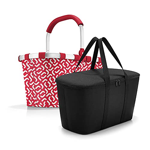 reisenthel, Set aus carrybag BK + coolerbag UH, BKUH, Einkaufskorb mit passender Kühltasche, Signature red + Black von reisenthel