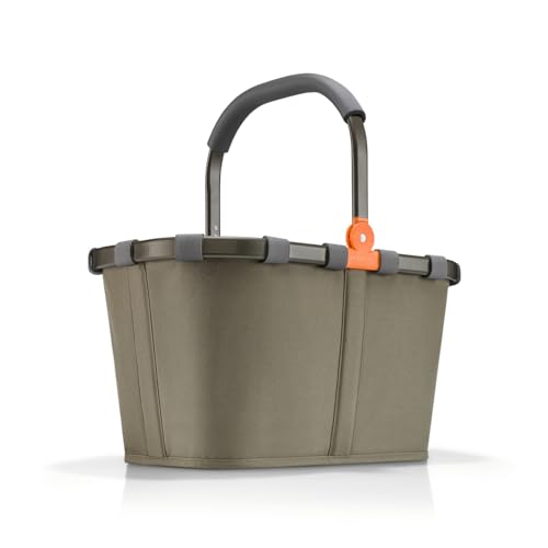 reisenthel carrybag Green Olive– Stabiler Einkaufskorb mit viel Stauraum und praktischer Innentasche – Elegantes und wasserabweisendes Design von reisenthel