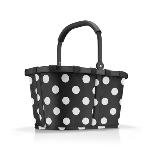 reisenthel carrybag frame dots white – Stabiler Einkaufskorb mit viel Stauraum und praktischer Innentasche – Elegantes und wasserabweisendes Design von reisenthel