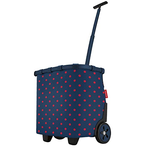 reisenthel carrycruiser Tragbarer Einkaufstrolley mit stabilem Aluminiumrahmen, Schultergurt und herausnehmbarer Netz-Innentasche Aus wasserabweisendem Material, Couleur:Mixed dots red von reisenthel