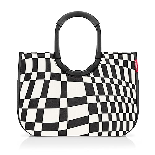 reisenthel loopshopper L frame op-art - Stabile Tasche mit praktischen Fächern aus recycelten PET-Flaschen - Charmantes und wasserabweisendes Design von reisenthel