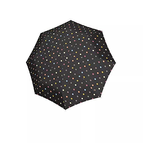 reisenthel Umbrella Pocket duomatic in Dots – Kompakter Taschenschirm aus recycelten PET-Flaschen – Mit großer Drucktaste und ergonomisches Griffdesign von reisenthel