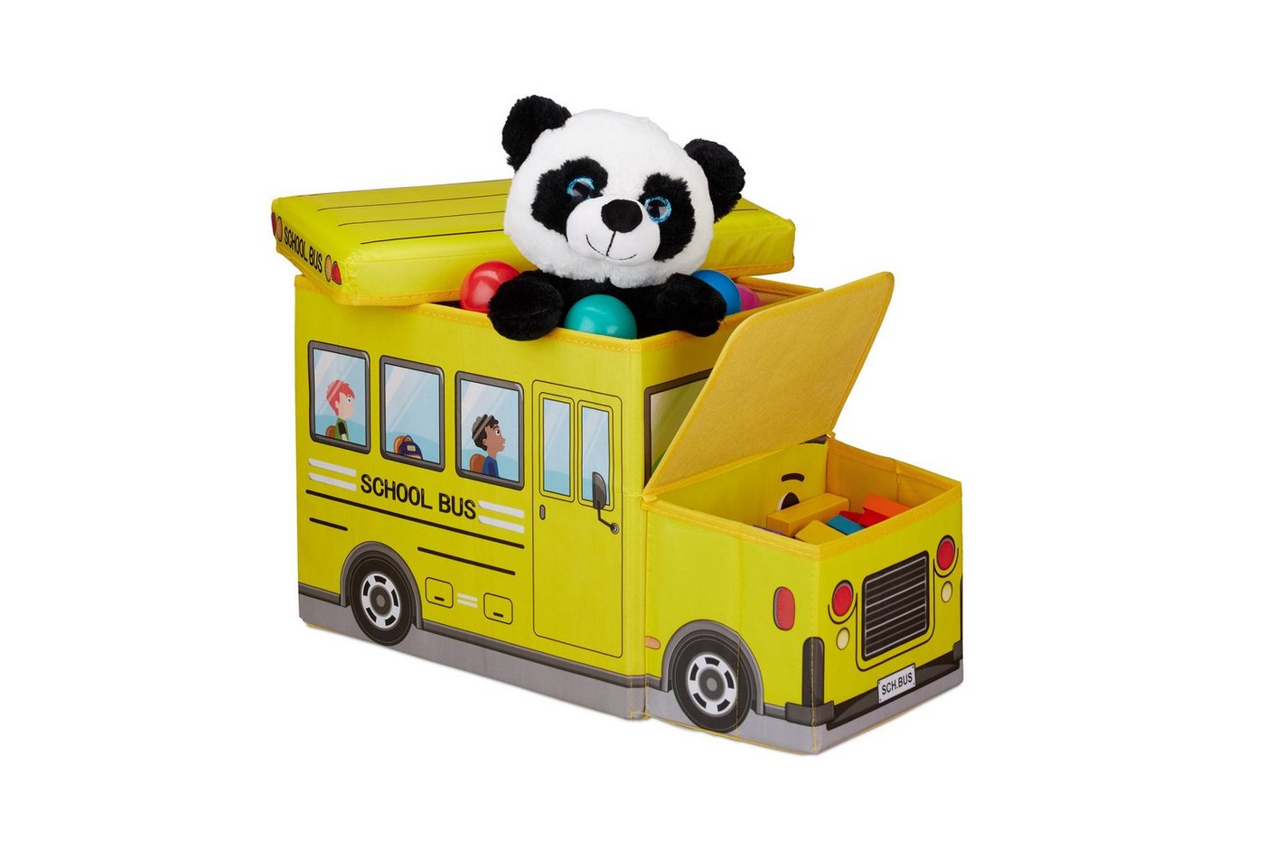 relaxdays Aufbewahrungsbox Sitzbox für Kinder, School Bus relaxdays Aufbewahrungsbox Sitzbox für Kinder, School Bus von relaxdays