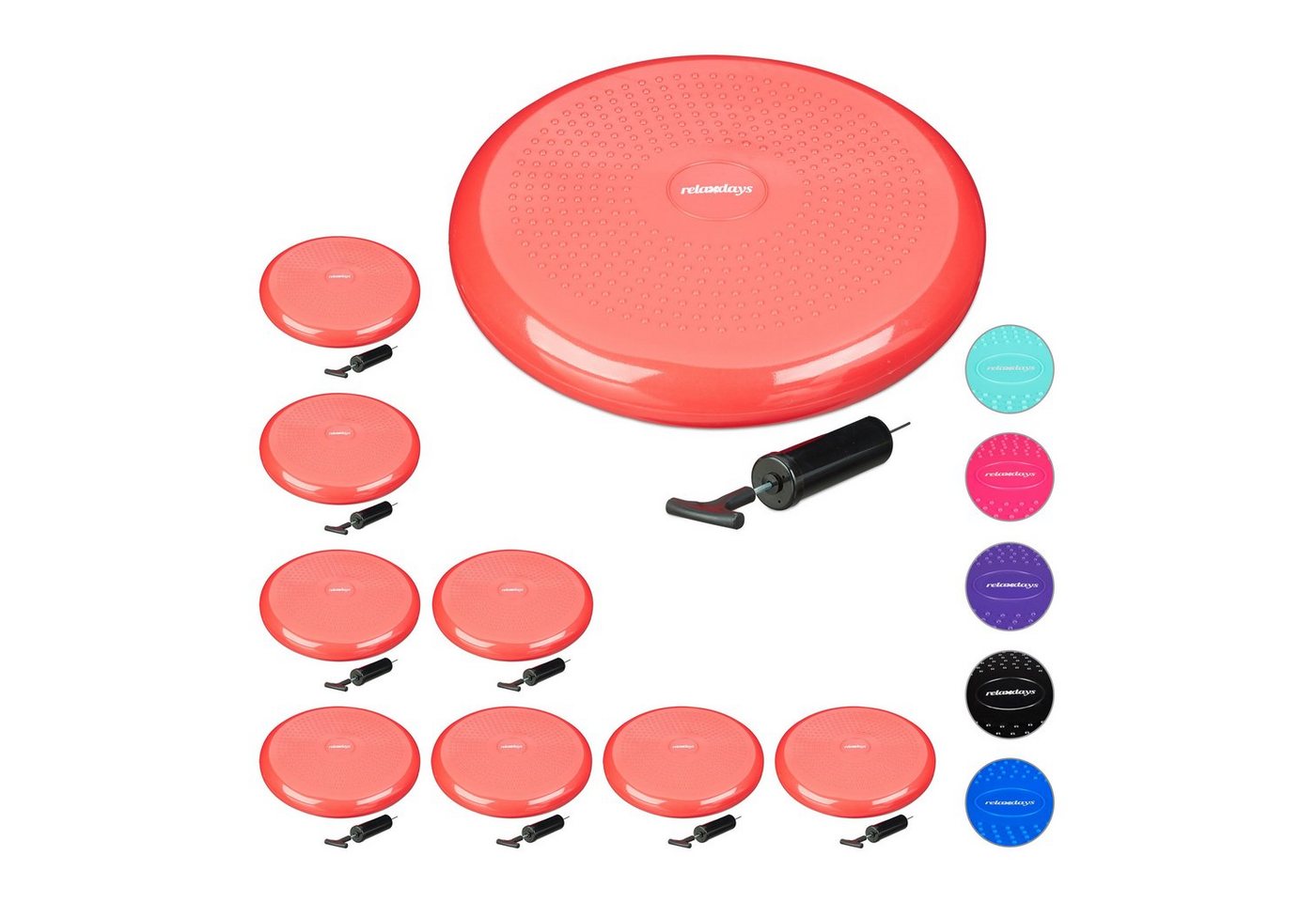 relaxdays Balancekissen 9 x Balance Kissen rot mit Luftpumpe relaxdays Balancekissen 9 x Balance Kissen rot mit Luftpumpe von relaxdays