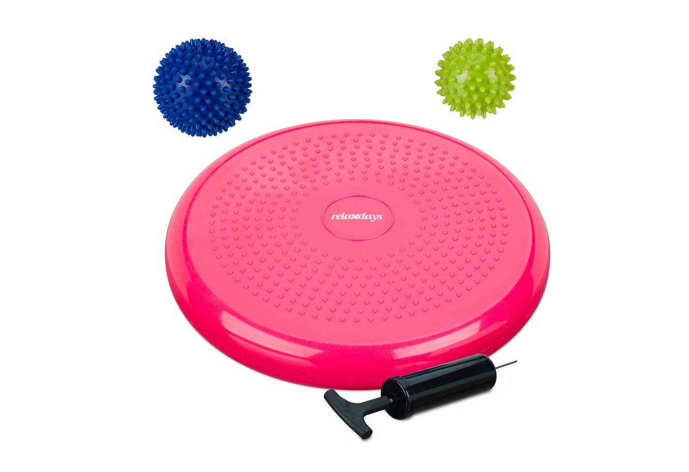 relaxdays Balancekissen Balance Kissen mit 2 Massagebällen, Pink relaxdays Balancekissen Balance Kissen mit 2 Massagebällen, Pink von relaxdays