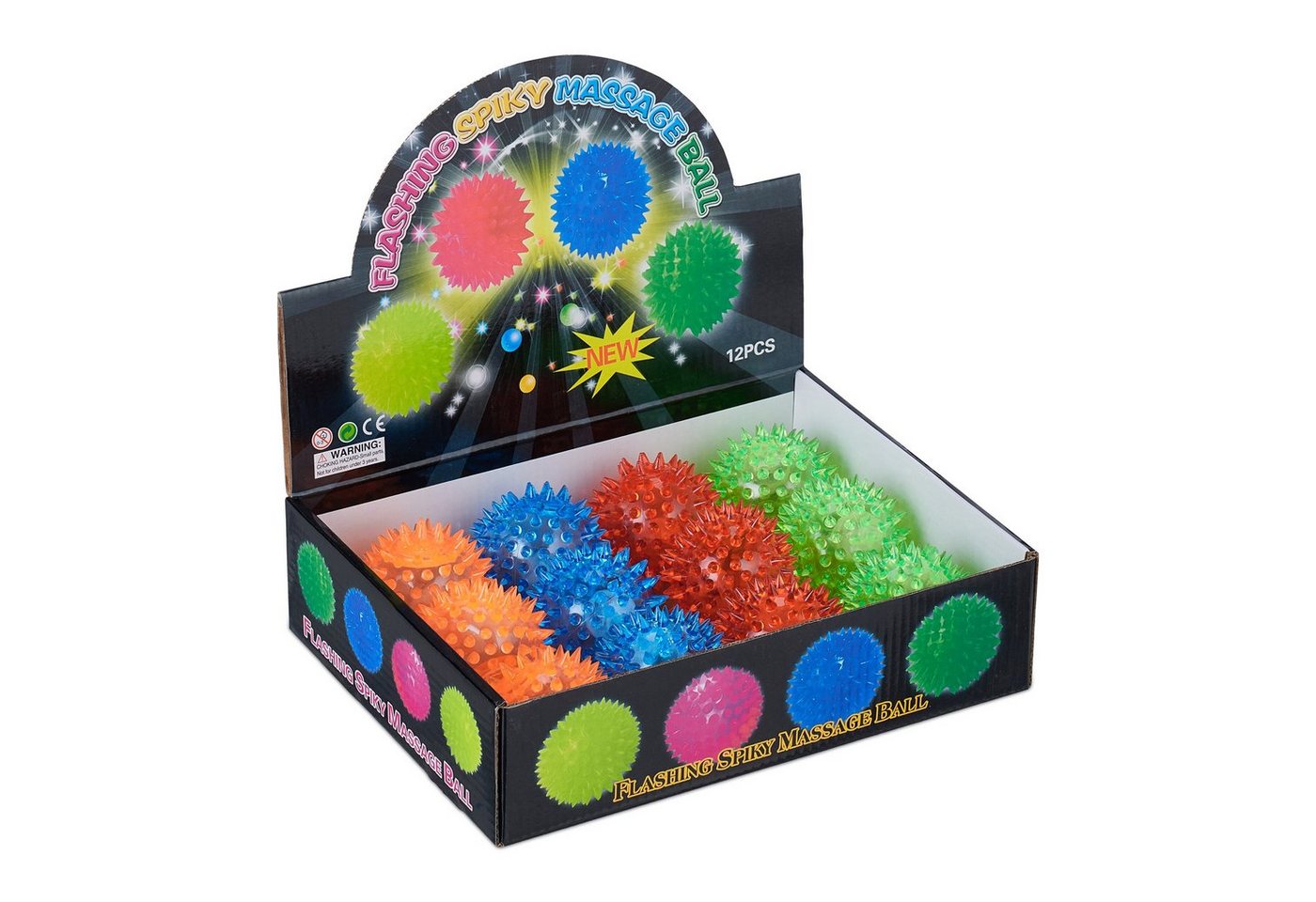 relaxdays Flummi LED Igelball 12er Set relaxdays Flummi LED Igelball 12er Set von relaxdays