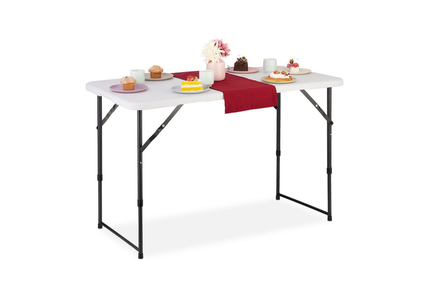 relaxdays Gartentisch Campingtisch klappbar, Weiß relaxdays Gartentisch Campingtisch klappbar, Weiß von relaxdays