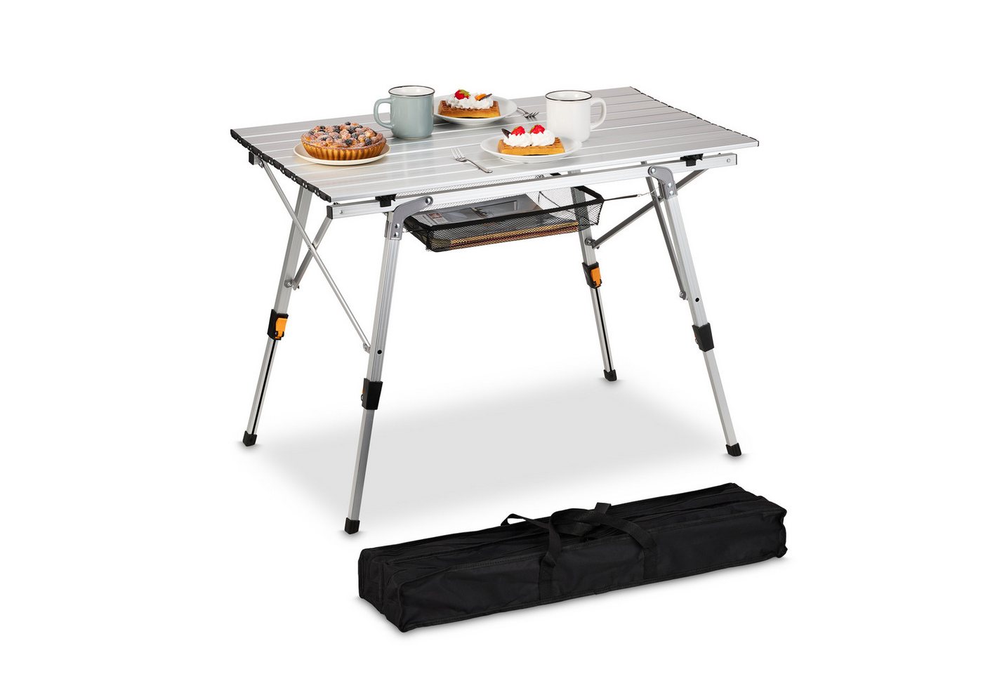relaxdays Klapptisch Höhenverstellbarer Klapptisch Aluminium, Silber relaxdays Klapptisch Höhenverstellbarer Klapptisch Aluminium, Silber von relaxdays