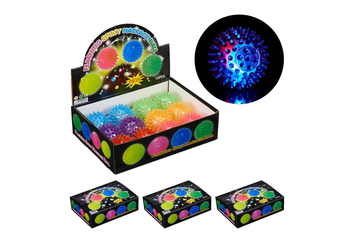 relaxdays Massagerolle 48 x LED Igelball relaxdays Massagerolle 48 x LED Igelball von relaxdays