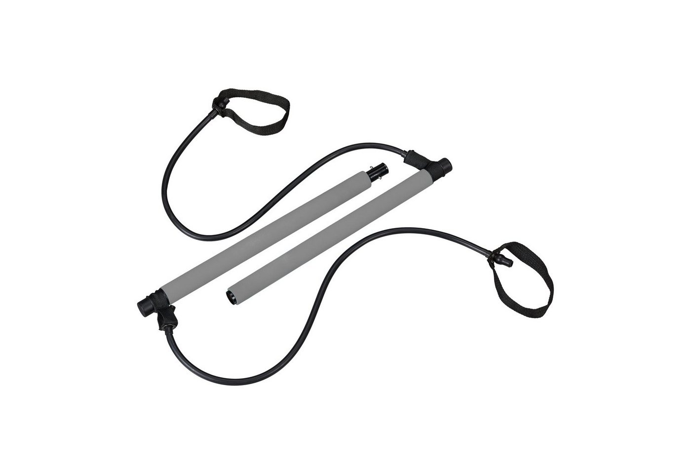 relaxdays Pilates-Ring Pilates Stange mit Widerstandsbändern, Grau relaxdays Pilates-Ring Pilates Stange mit Widerstandsbändern, Grau von relaxdays