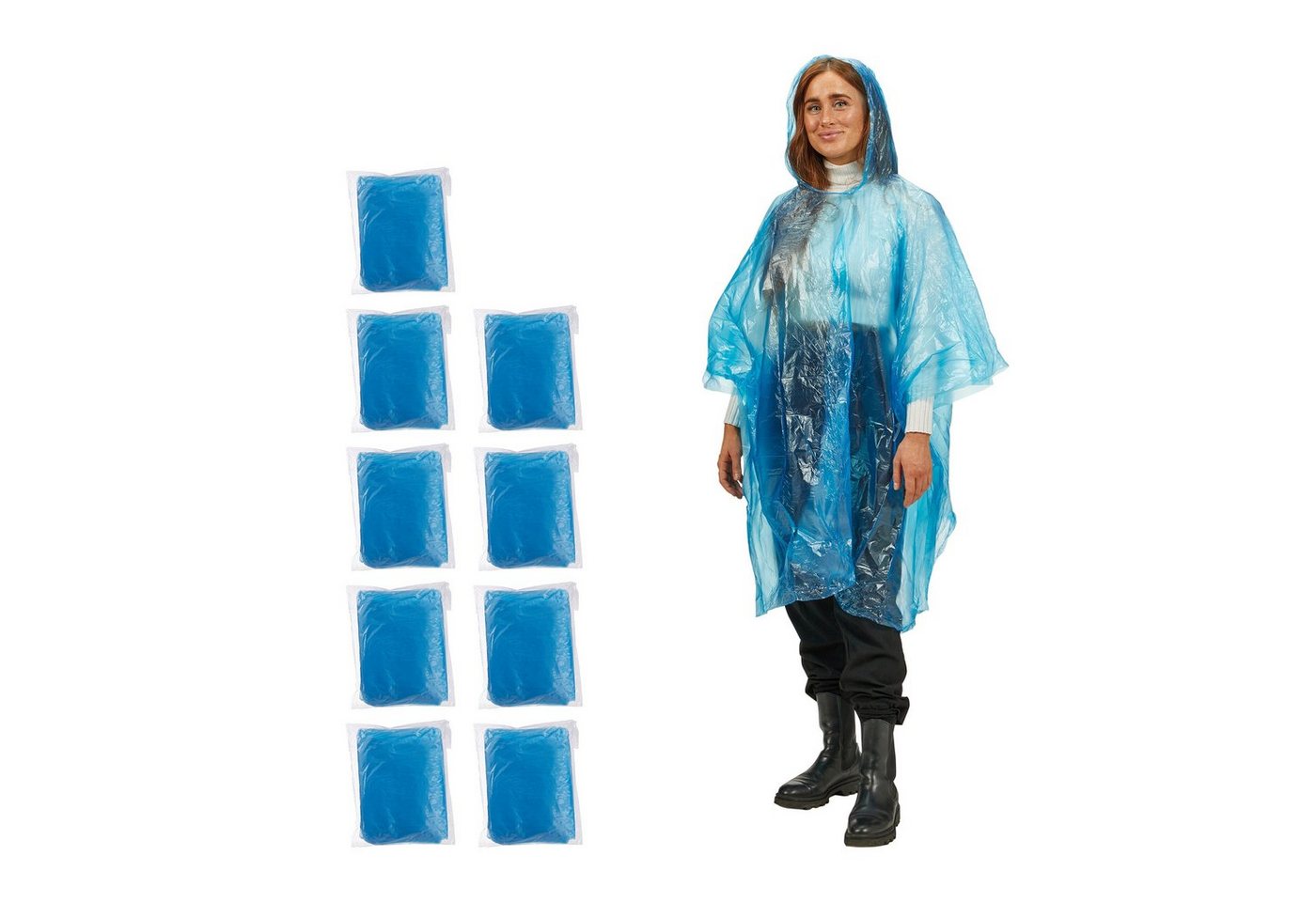 relaxdays Regenponcho Einweg Regenponcho 10er Set Blau relaxdays Regenponcho Einweg Regenponcho 10er Set Blau von relaxdays