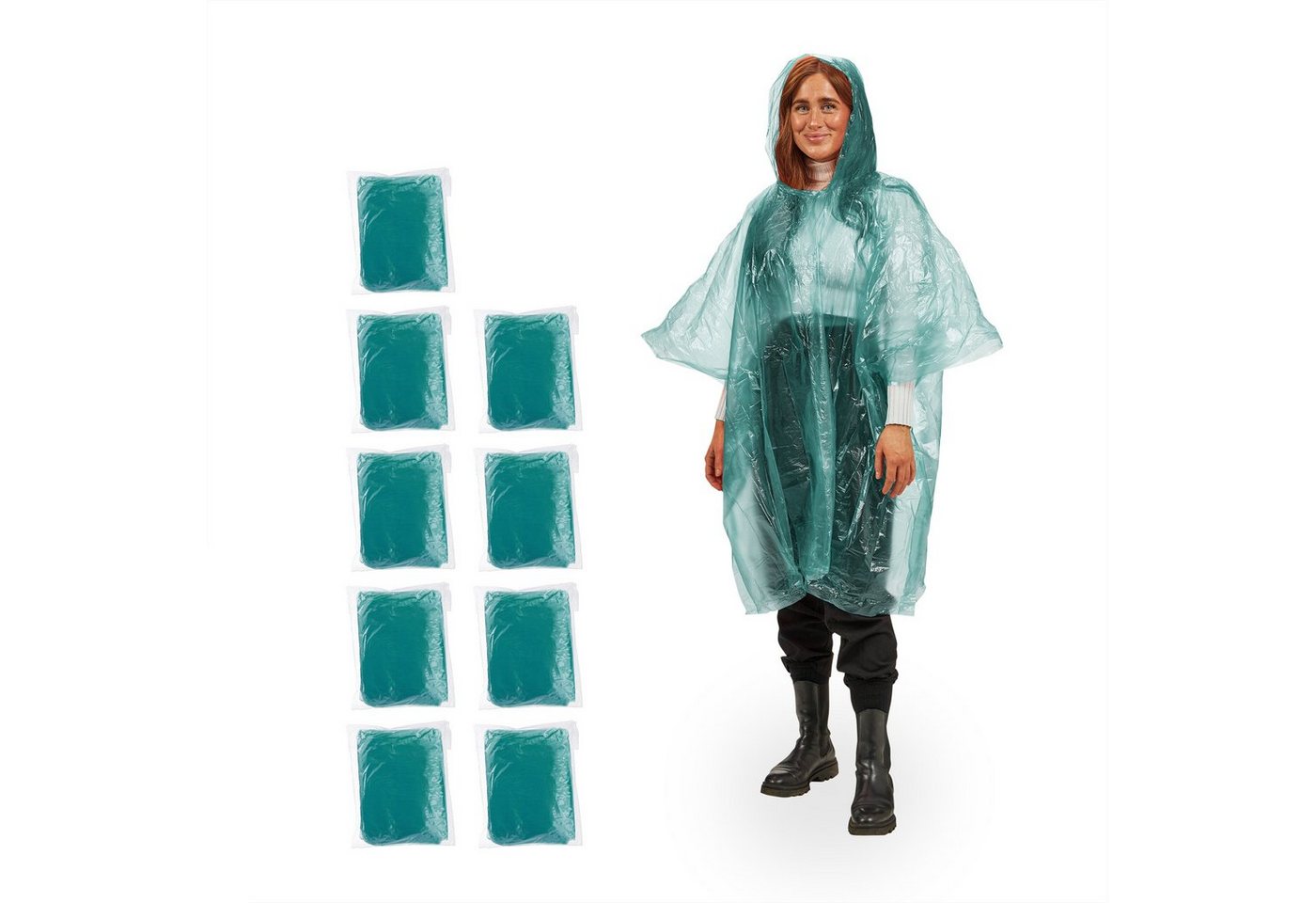relaxdays Regenponcho Einweg Regenponcho 10er Set Grün relaxdays Regenponcho Einweg Regenponcho 10er Set Grün von relaxdays