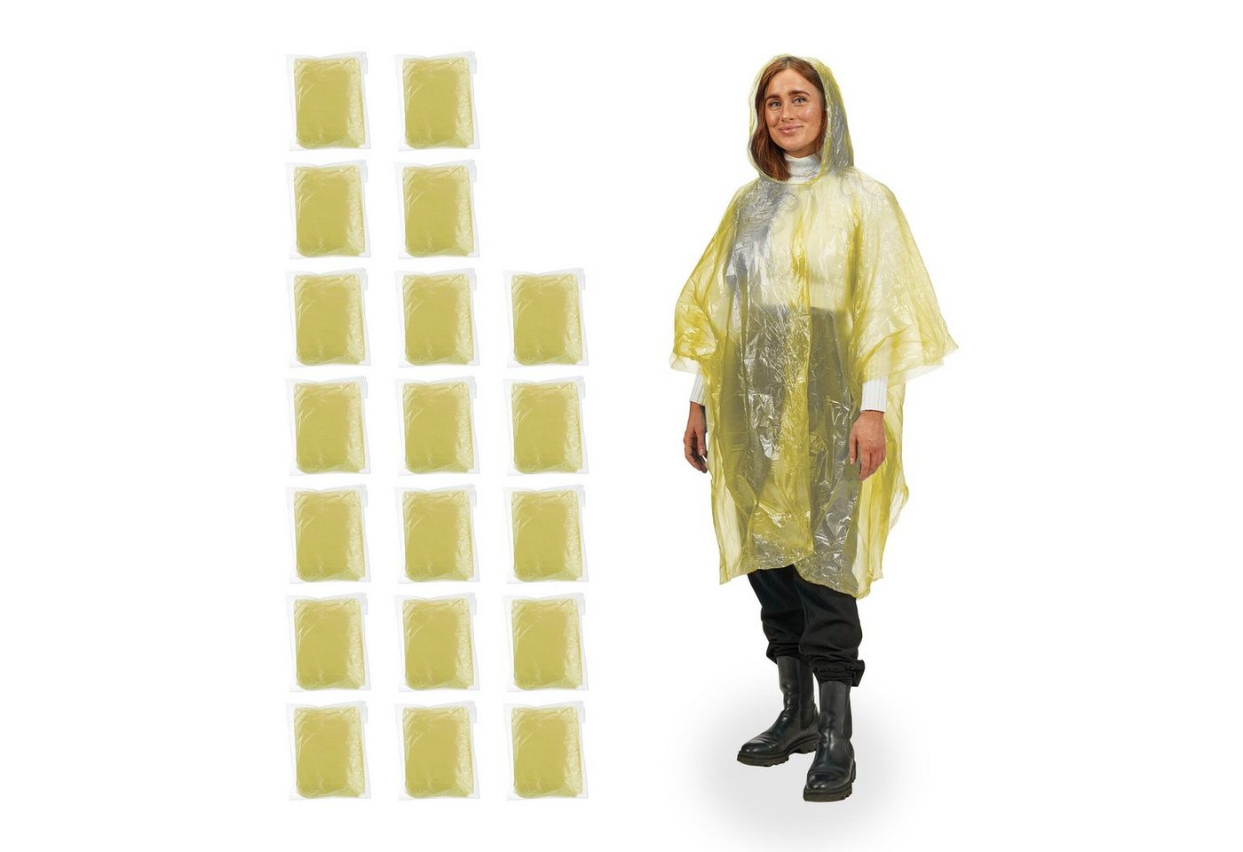 relaxdays Regenponcho Einweg Regenponcho 20er Set Gelb relaxdays Regenponcho Einweg Regenponcho 20er Set Gelb von relaxdays