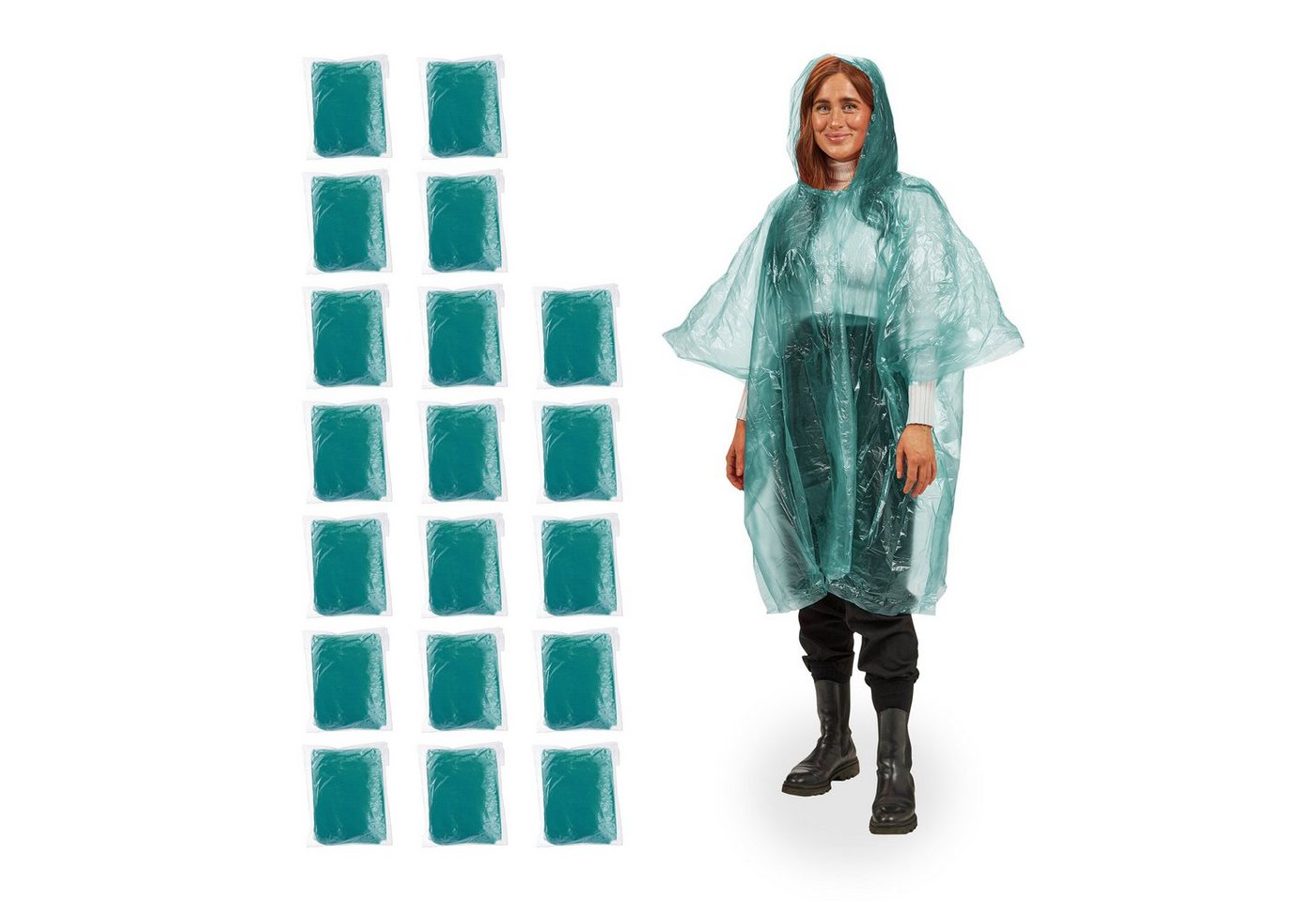 relaxdays Regenponcho Einweg Regenponcho 20er Set Grün relaxdays Regenponcho Einweg Regenponcho 20er Set Grün von relaxdays