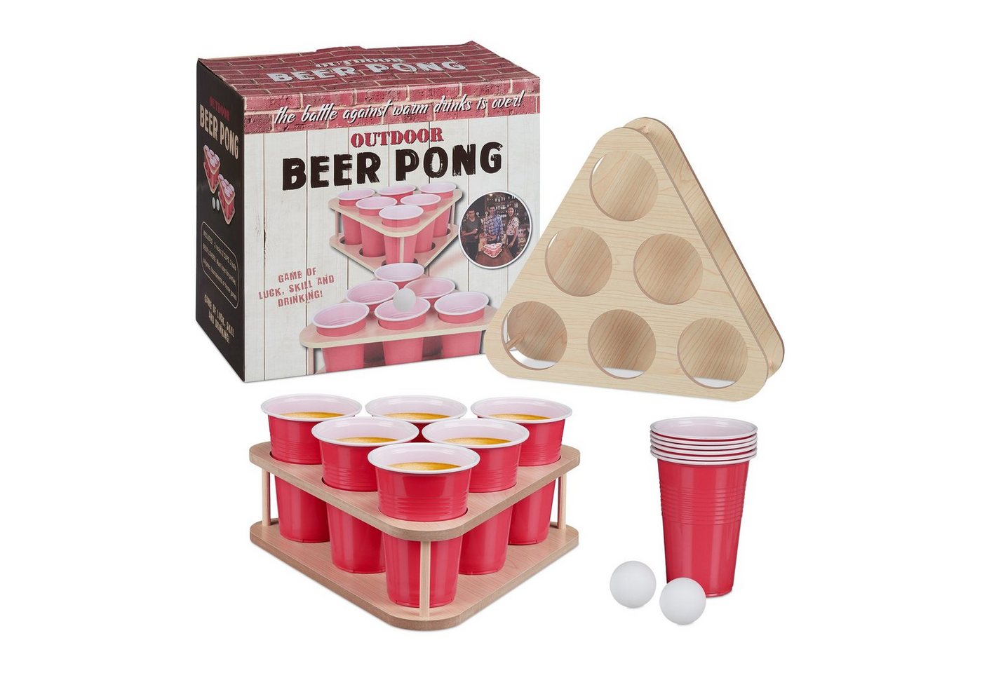 relaxdays Spiel, Beer Pong Set von relaxdays