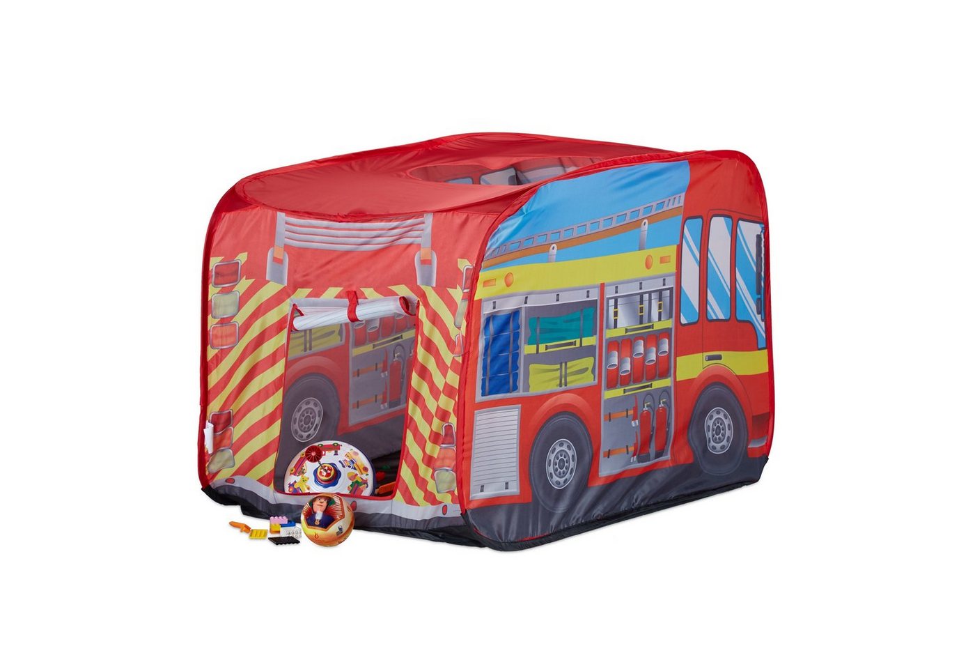 relaxdays Spielzelt Spielzelt Feuerwehr für Kinder von relaxdays