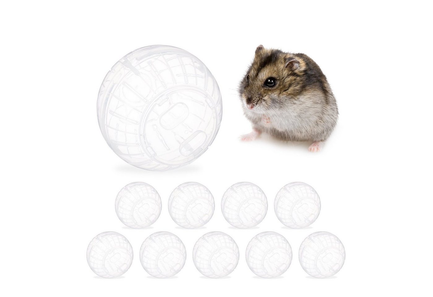 relaxdays Tierball 10 x Hamsterball transparent, Kunststoff von relaxdays