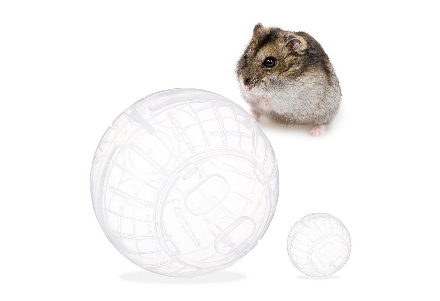 relaxdays Tierball 2 x Hamsterball transparent, Kunststoff von relaxdays
