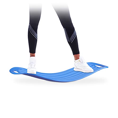 Relaxdays Twist Board, handliches Balance Board für Ganzkörpertraining, belastbares XL Workout Board bis 150 kg, blau von Relaxdays