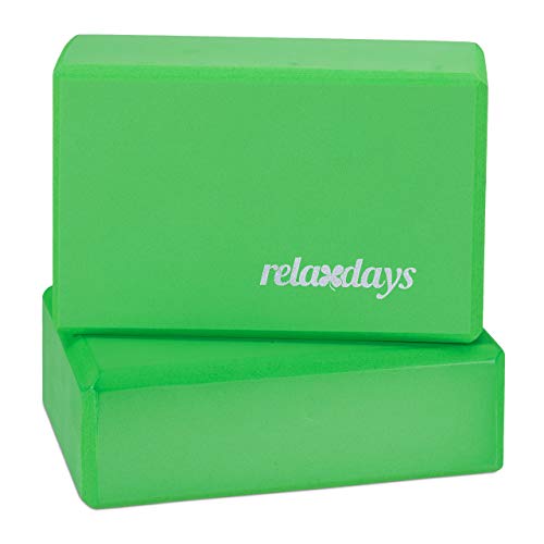 Relaxdays Unisex – Erwachsene Yogablock im 2er Set, Klötze Übungen, Hartschaum, rutschfest, Yoga-Würfel HBT 8x23x15 cm, grün f Relaxdays Unisex – Erwachsene Yogablock im 2er Set, Klötze Übungen, Hartschaum, rutschfest, Yoga-Würfel HBT 8x23x15 cm, grün f von Relaxdays