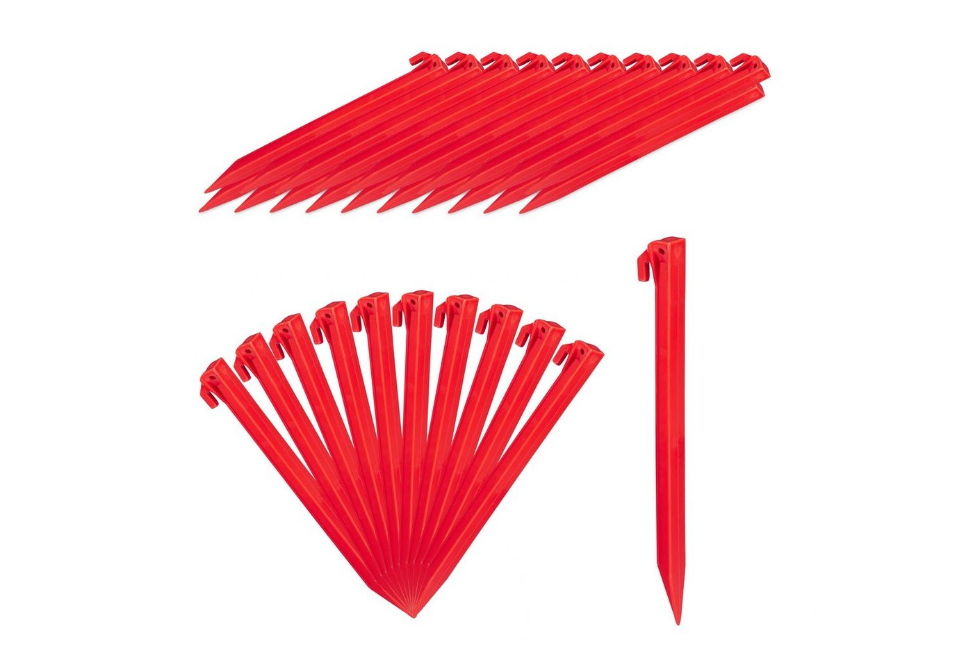 relaxdays Zelthering Kunststoff Heringe 32er Set, Rot relaxdays Zelthering Kunststoff Heringe 32er Set, Rot von relaxdays