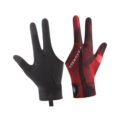rockible 3-Finger Pool Handschuhe rutschfeste, 3 Finger Snooker Gloves Wear-Resistant, Billiard Pool Cue Gloves Non Slip, Offene DREI Finger Pool Handschuhe Leicht, Schwarz Rot Linke Hand rockible 3-Finger Pool Handschuhe rutschfeste, 3 Finger Snooker Gloves Wear-Resistant, Billiard Pool Cue Gloves Non Slip, Offene DREI Finger Pool Handschuhe Leicht, Schwarz Rot Linke Hand von rockible