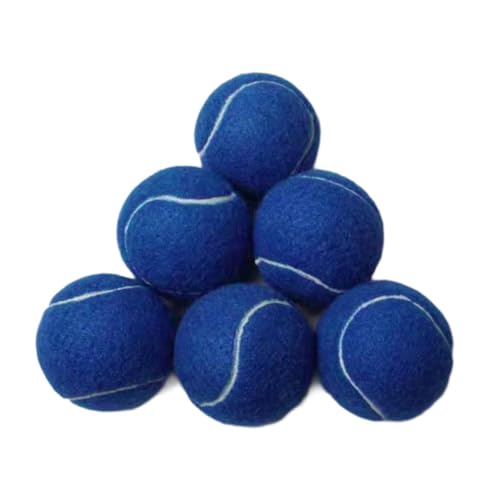 rockible 6X Tennisbälle, elastische Übungsbälle mit 6,4 cm Durchmesser, verschleißfeste Trainingsbälle für Spiele, Outdoor-Unterhaltung, Sport, Blau von rockible