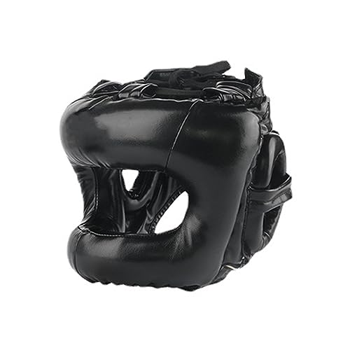 rockible Boxhelm Gesichtsschutz, Unisex Kampfsport Belüftete, Leichte Kickbox Kopfbedeckung, Muay Thai Kopfbedeckung für Muay Thai Grappling San, Schwarz von rockible