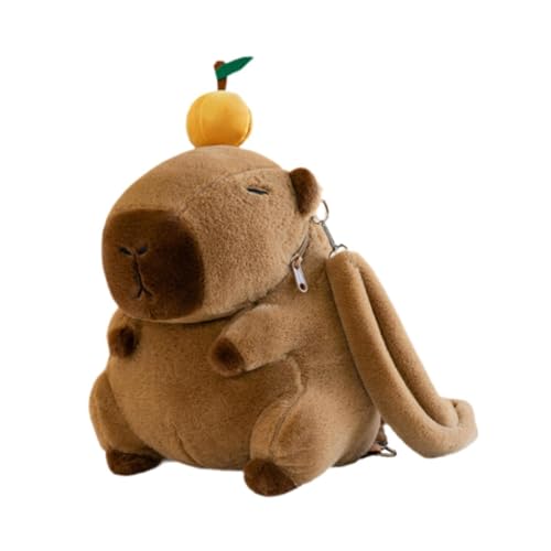 rockible Capybara Rucksack Plüsch, Kawaii Capybara Rucksack, Cute Plush Animal Penguin Backpack, Niedliche Snack-Tasche, Plush Capybara Backpack für Reisen Handy Kosmetik, Orange rockible Capybara Rucksack Plüsch, Kawaii Capybara Rucksack, Cute Plush Animal Penguin Backpack, Niedliche Snack-Tasche, Plush Capybara Backpack für Reisen Handy Kosmetik, Orange von rockible