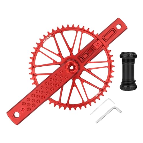 rockible Fahrrad Kurbelgarnitur, Fahrrad Kurbelarm Set, Reparatur von Outdoor Komponenten, Tragbarer Ersatz, 170 Mm Kurbelarm für Klappfahrräder, ROT von rockible