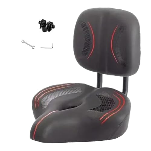rockible Fahrradsitz mit Rückenlehne für Männer und Frauen Ergonomisches Design Komfortabel gepolstert Extra breiter Pendlerfahrrad-Fahrradsattel aus PU-, Schwarz rockible Fahrradsitz mit Rückenlehne für Männer und Frauen Ergonomisches Design Komfortabel gepolstert Extra breiter Pendlerfahrrad-Fahrradsattel aus PU-, Schwarz von rockible