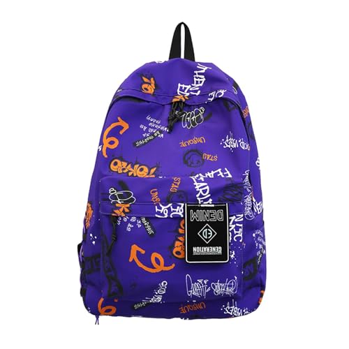 rockible Graffiti-Rucksack, Büchertasche, Schulranzen für Jungen, Mädchen, Frauen, Männer, College, Violett von rockible