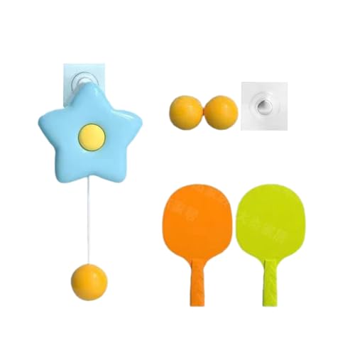 rockible Hängendes Tischtennis-Set, Tischtennisschläger und Ball-Set, Eltern-Kind-Interaktionsspielzeug für Indoor-Spielübungen, Blau von rockible