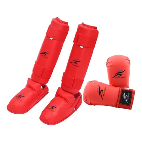 rockible Karate-Sparring-Ausrüstungsset, Boxhandschuhe, Schienbeinschoner mit Schuhwerk, Boxhandschuhe, l von rockible