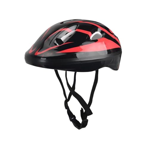 rockible Kinder-Fahrradhelm, Jungen- und Mädchenhelm, Leichter Kinderfahrrad-Sporthelm, Schwarz Rot von rockible