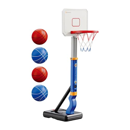 rockible Mini-Basketballkorb, Tor, Luftpumpe inklusive, höhenverstellbar, Basketballspiel für Kinder im Alter von 3 4 5 6 7 8 Jahren, Blau von rockible