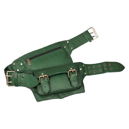 rockible PU-Hüfttasche für Damen und Herren, Verstellbarer Riemen, Bauchtasche, lässige Gürteltasche, Grün von rockible