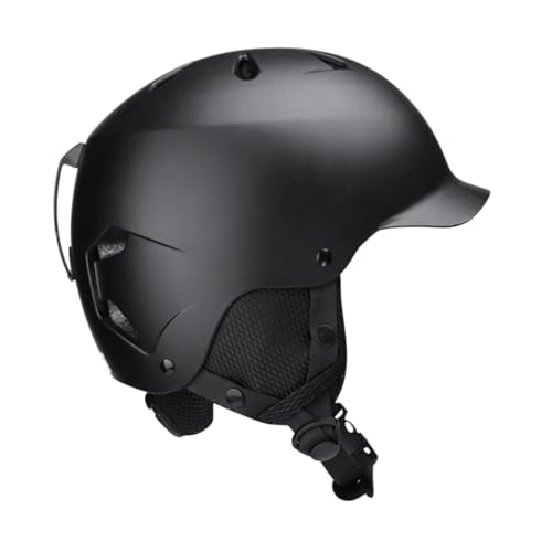 rockible Schnee Skihelm, Ski Zubehör, Tragbar, Atmungsaktiv, Bessere Polsterung, Kopfbedeckung, Skateboard Helm für Radfahren, Skateboard, Herren, Schwarz von rockible