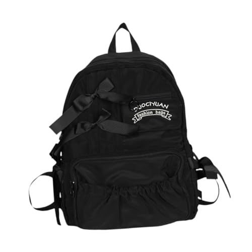 rockible Schulrucksack mit Großem Fassungsvermögen für Mädchen Und Frauen mit Schleife, Schwarz rockible Schulrucksack mit Großem Fassungsvermögen für Mädchen Und Frauen mit Schleife, Schwarz von rockible