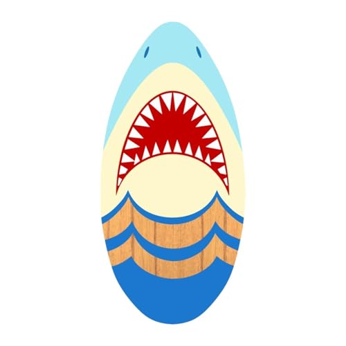 rockible Skimboard Board Holz Skim Board Surf Board für Jungen Mädchen Teens Kinder, Haigesicht von rockible