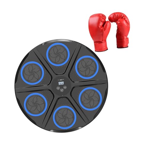 rockible Smart Music Boxing Elektrisches Boxpad, Leuchtender Fokus, Training, Musikboxen, Wandziel für Fitness Workout, Handschuhe für Erwachsene von rockible